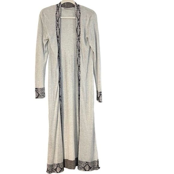 One Gray Day Lola Python Knit Long Duster Cardigan Medium - Picture 1 of 13